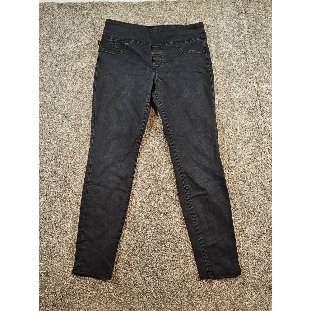Rock & Republic Denim Rx Slimming Pull On Skinny Jeans Black Gray Women 10